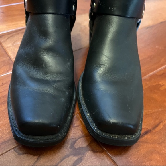 Black leather harness boots - Picture 5 of 11